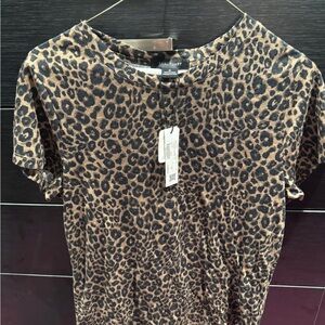 Sanctuary Leopard Print Short Sleeve Tee in Brown and Black